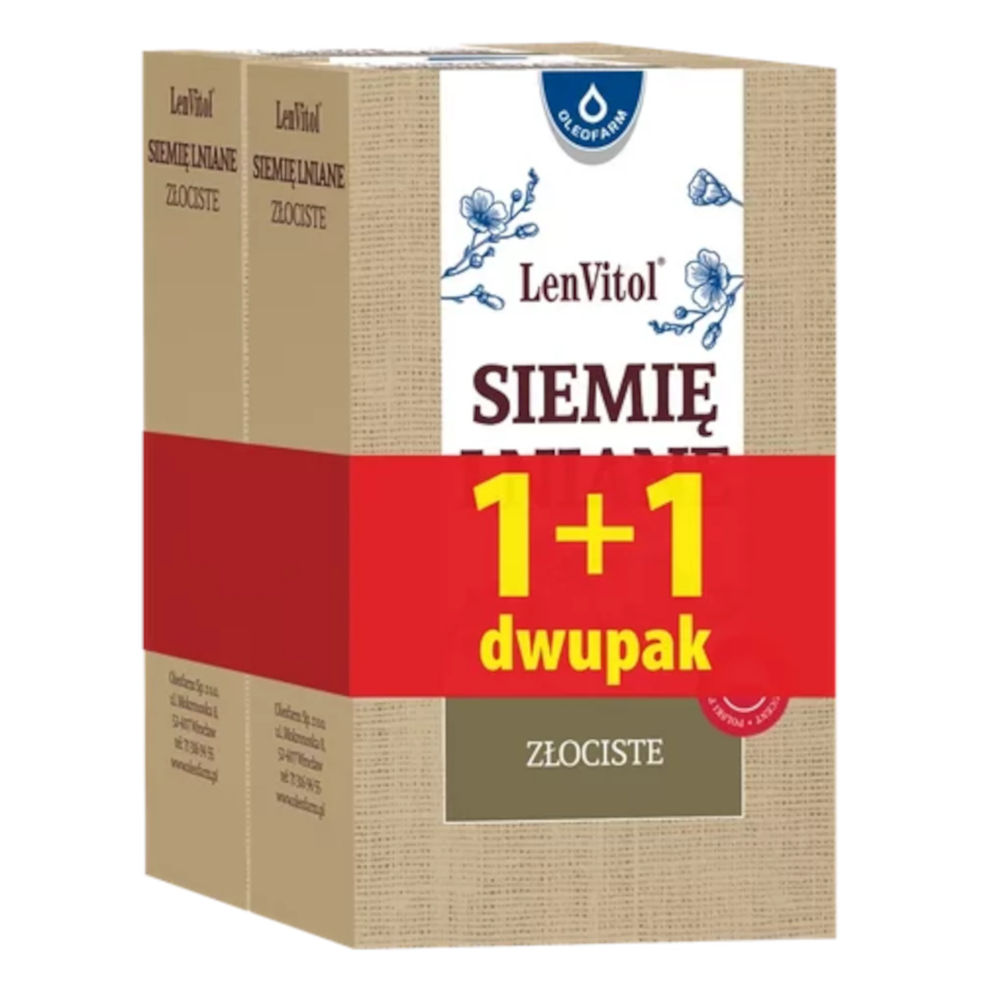 LenVitol Siemię Lniane Złociste, 2 x 250 g