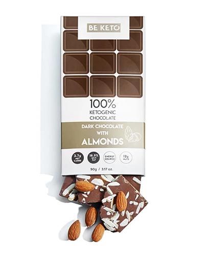BeKeto KETO Chocolate Almond, 90 g, cena, wskazania, składniki zdjęcie