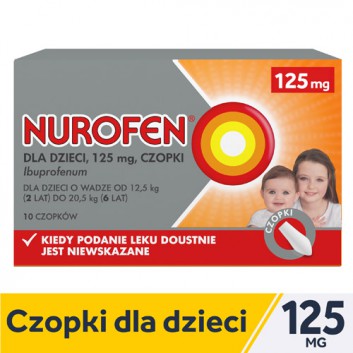 Nurofen dla dzieci ibuprofen 125 mg czopki, 10 sztuk