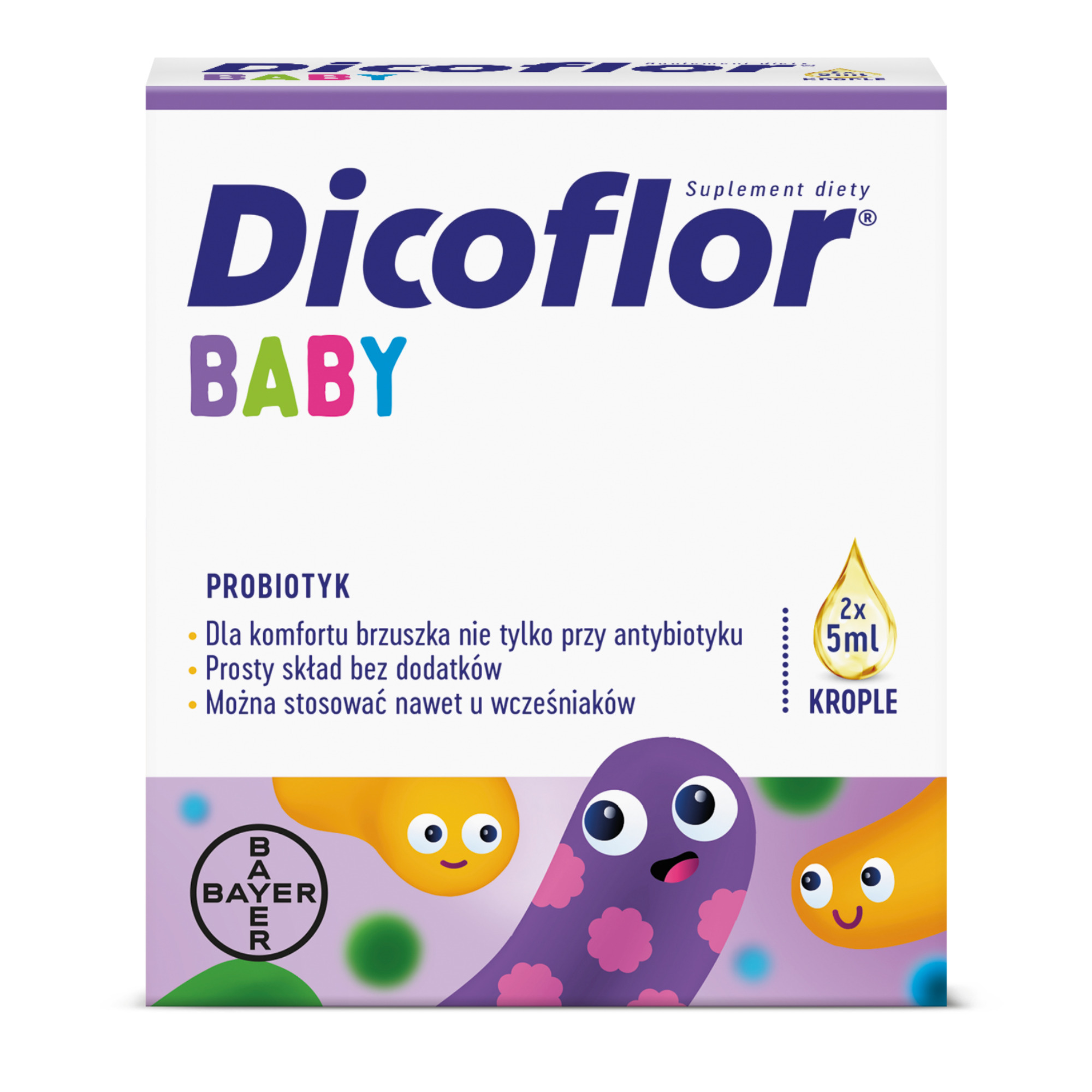Dicoflor Baby, probiotyk, krople 2 x 5 ml zdjęcie