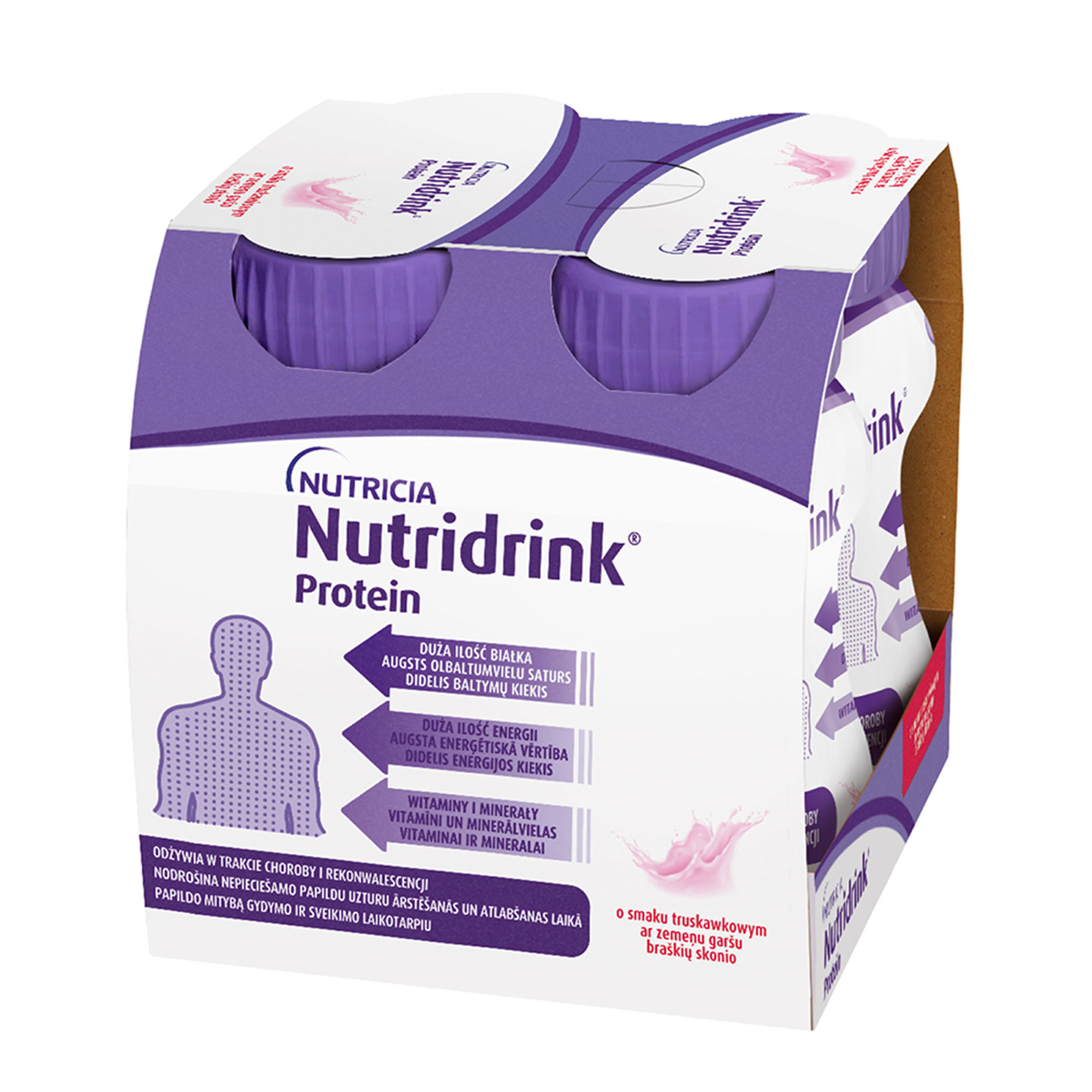 Nutridrink Protein, o smaku truskawkowym, 4 x 125 ml zdjęcie