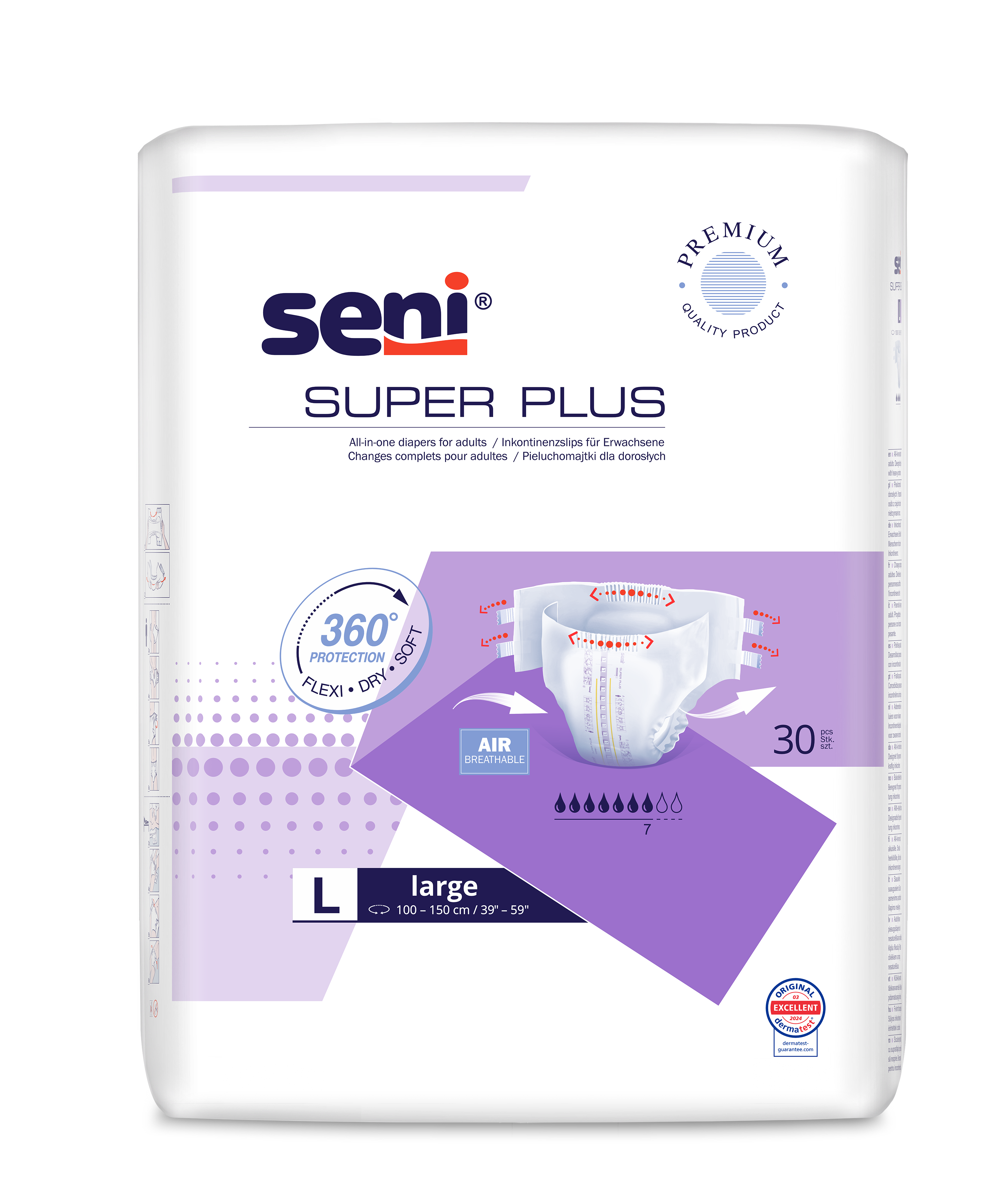 Seni Super Plus, pieluchomajtki L, 30 sztuk zdjęcie