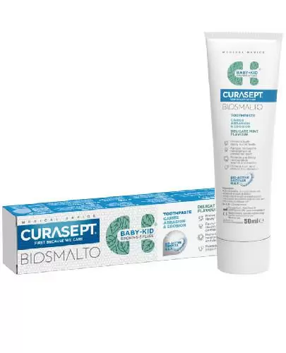 Curasept Biosmalto Baby-Kid pasta do zębów dla dzieci od 6 miesiąca o smaku miętowym 50 ml zdjęcie