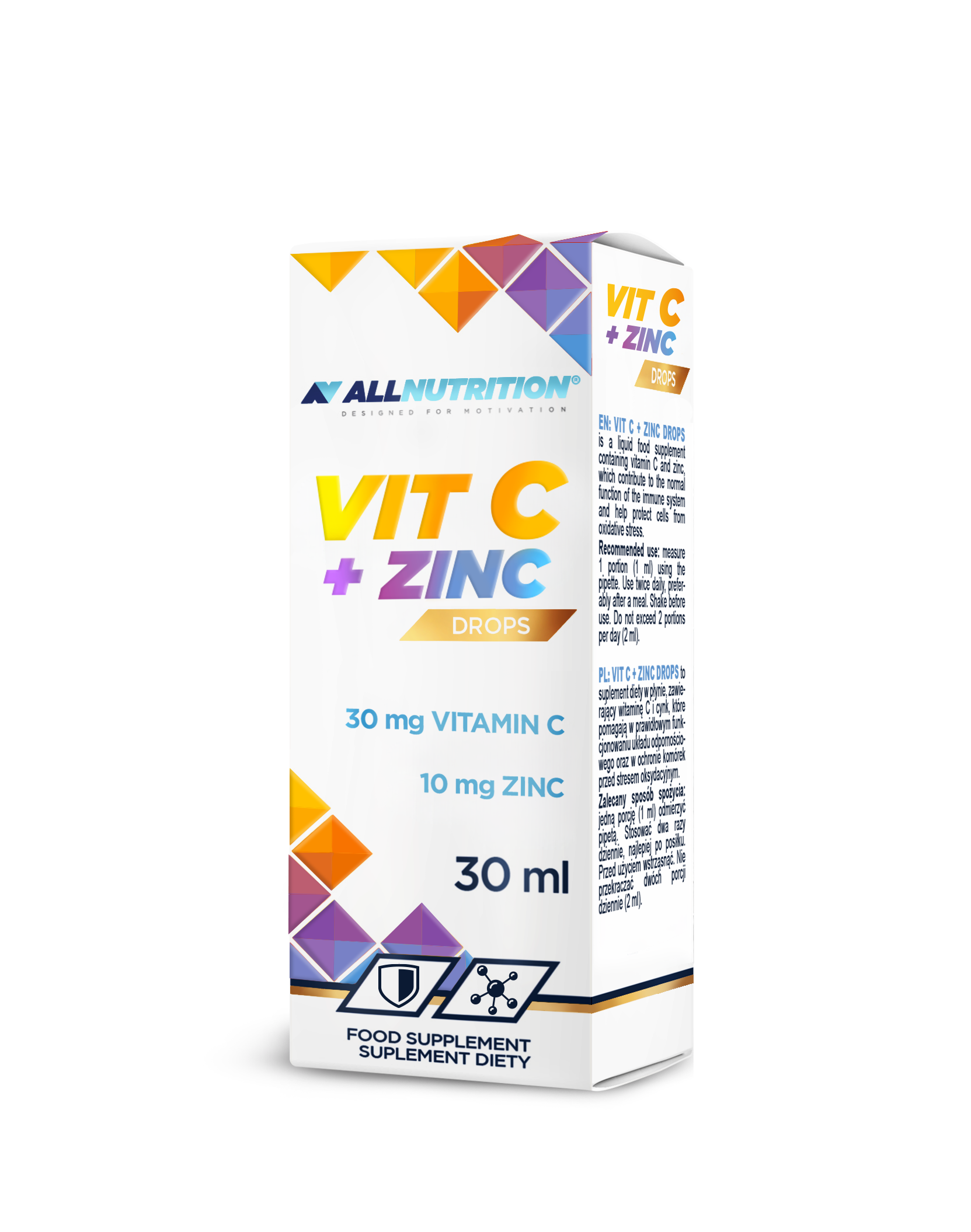 Allnutrition Vit C + Zinc Drops, krople, 30 ml