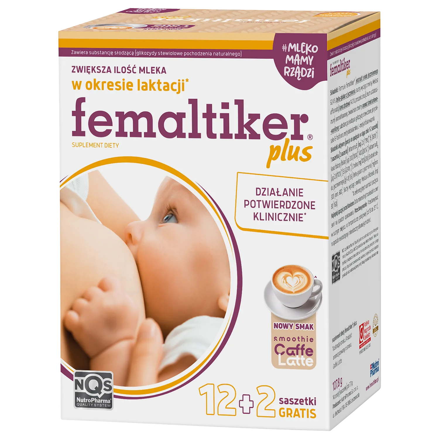 Femaltiker plus smak caffe latte, saszetki, 14 sztuk zdjęcie