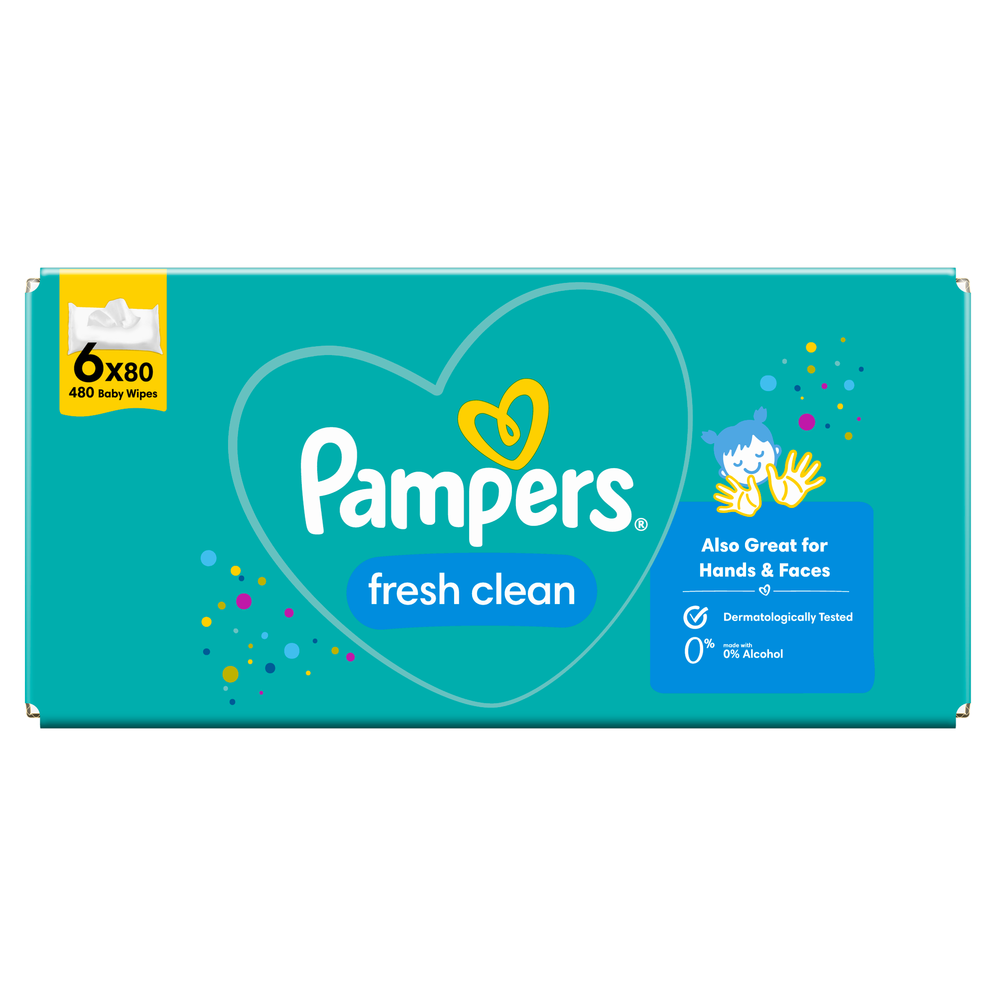 Pampers Fresh Clean chusteczki nawilżane, 6 x 80 szt., cena, opinie, skład