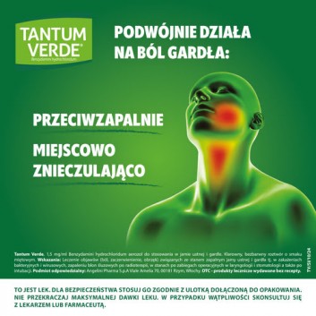 Tantum Verde, 1,5 mg/ml, aerozol do stosowania w jamie ustnej i gardle, 30 ml