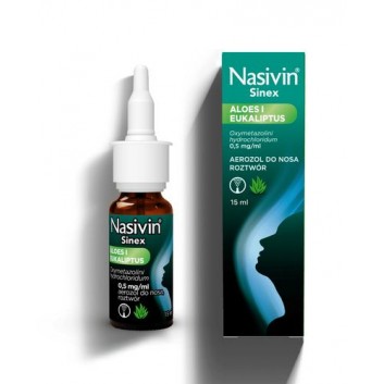Nasivin Sinex Aloes i Eukaliptus 0,5mg/ml aerozol do nosa 15 ml