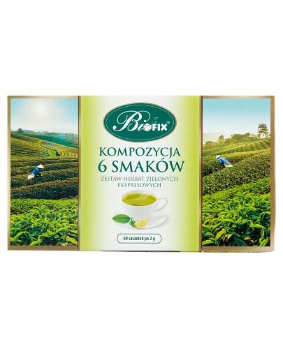 Bi Fix Kompozycja 6 smaków Zestaw herbat zielonych ekspresowych - 60 sasz. - cena, opinie, właściwości  zdjęcie