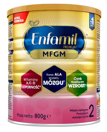 Enfamil 2 Premium MFGM mleko następne powyżej 6 miesiąca życia proszek 800 g zdjęcie