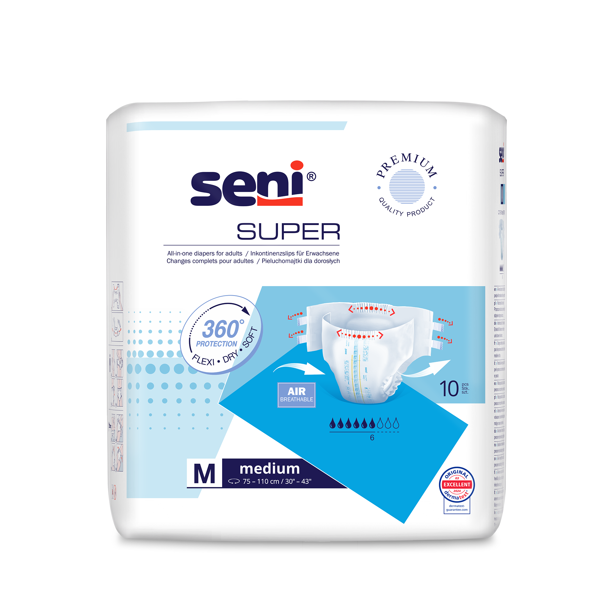 Seni Super Seni Medium A10 Pieluchomajtki, 10 sztuk zdjęcie