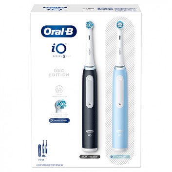 Oral-B iO 3 Black & Blue Szczoteczka elektryczna, 2 sztuki