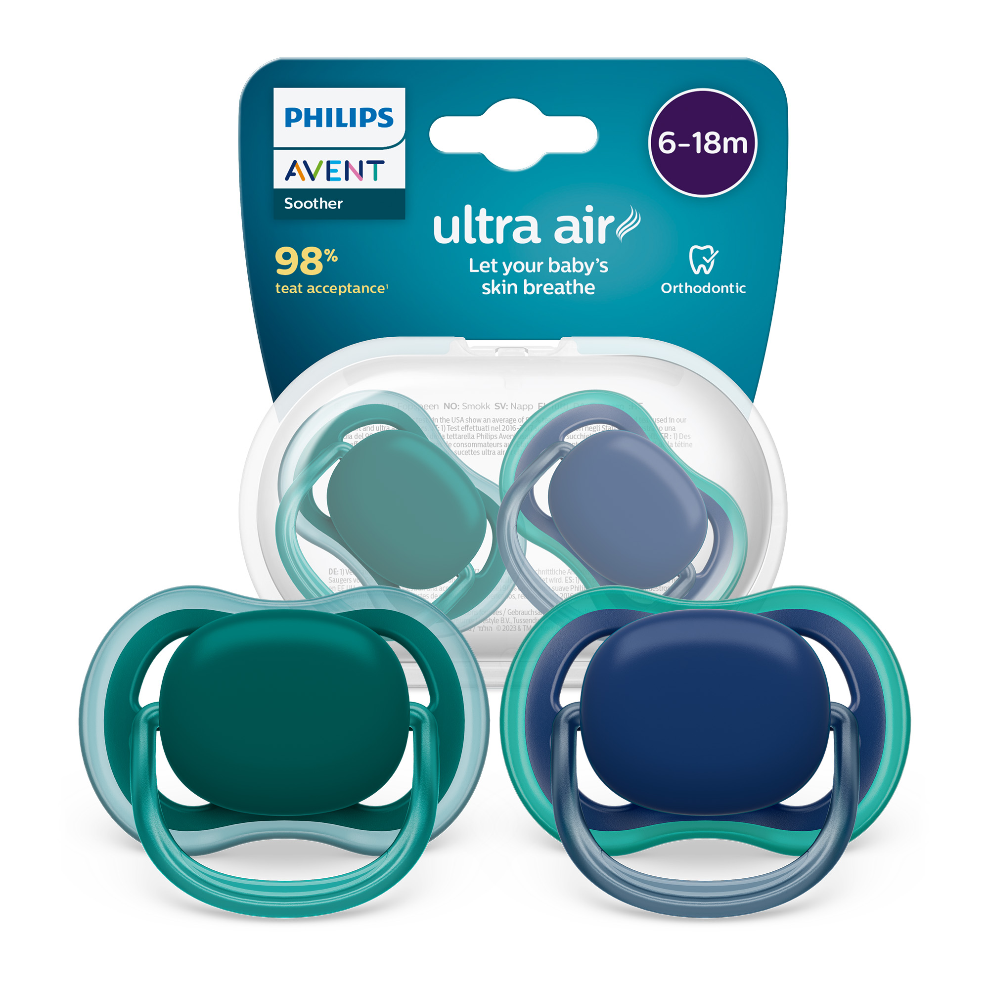 Avent Philips Ultra Air smoczek uspokajający 6-18m 2 sztuki [SCF085/31]  zdjęcie