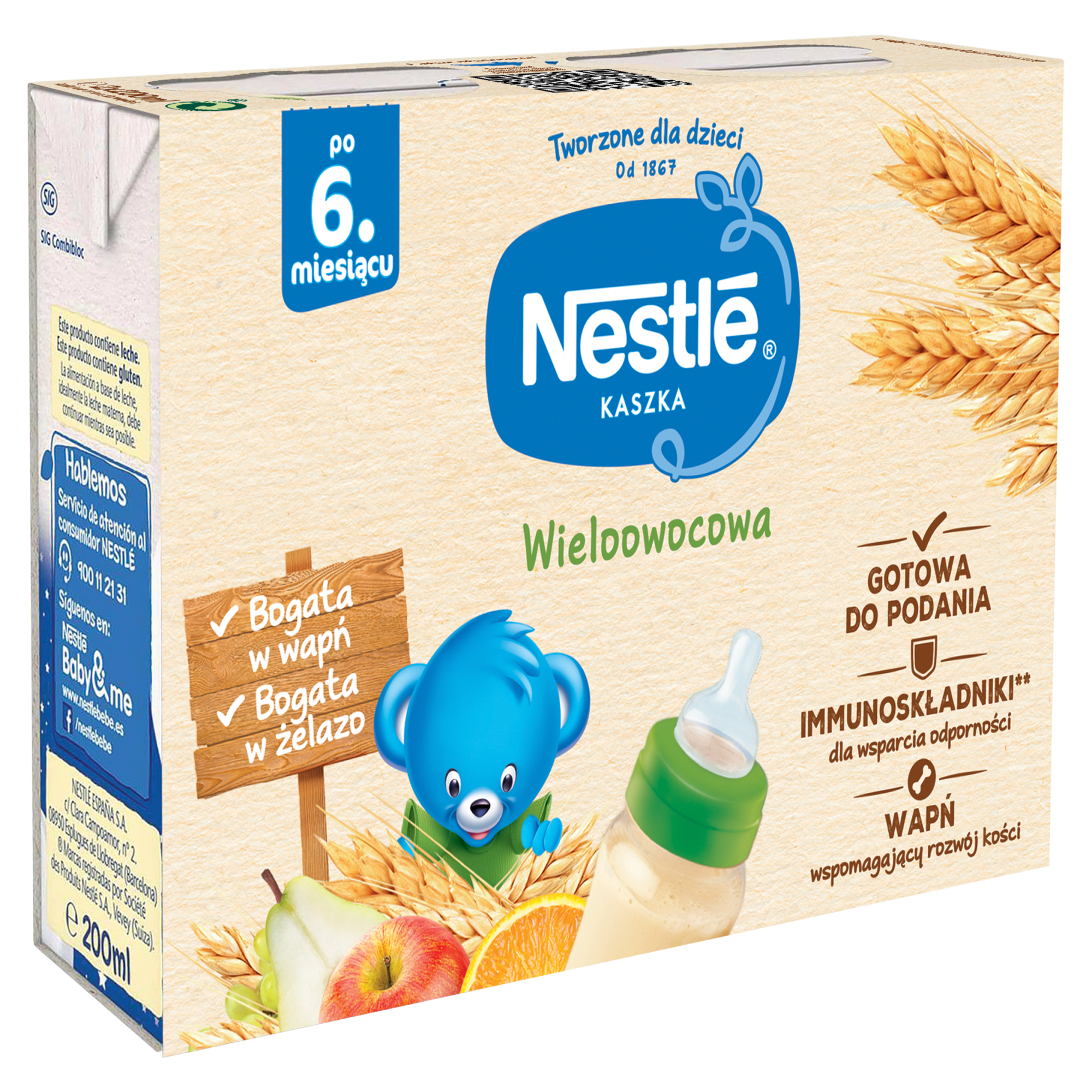 Nestle Kaszka do picia wieloowocowa dla niemowląt po 6. miesiącu, 2 x 200 ml zdjęcie