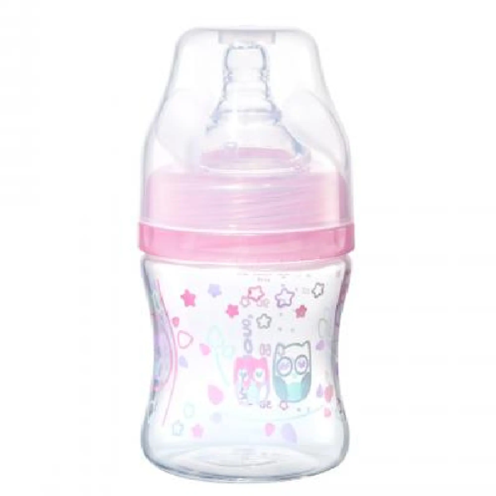 Babyono butelka antykolkowa szerokootworowa różowa 120 ml [402/02] zdjęcie