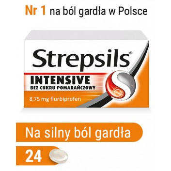 Strepsils Intensive bez cukru pomarańczowy 24 pastylek twardych