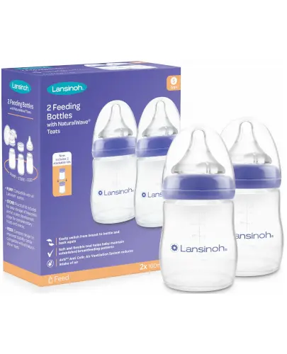 Lansinoh Butelki do karmienia ze smoczkami Natural Wave 2 x 160 ml zdjęcie