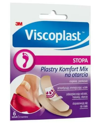 Viscoplast plastry komfort Mix na otarcia 6 sztuk zdjęcie