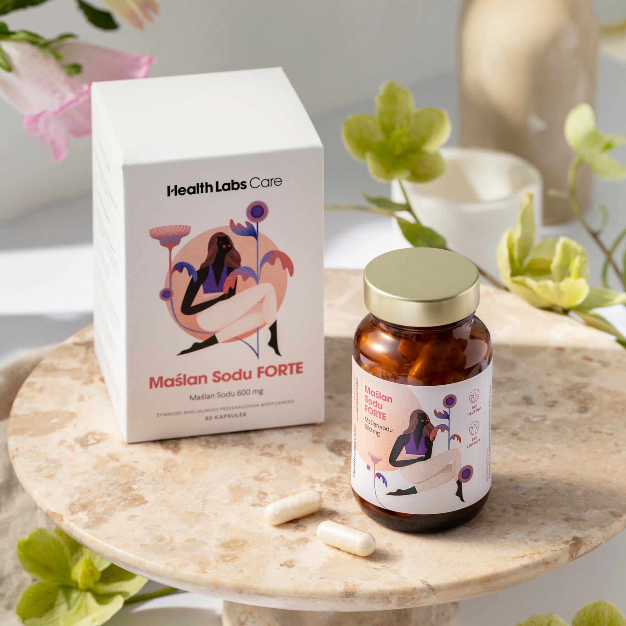 Health Labs Care, Maślan Sodu Forte, kapsułki, 3 x 60 sztuk