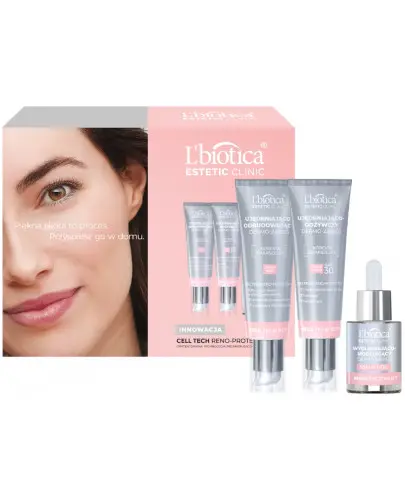 L'Biotica Estetic Clinic Meso Treatment ujędrniająco-odżywczy krem na dzień SPF30 35 ml ujędrniająco-odżywczy krem na noc 35 ml wygładzająco-modelujące serum na noc 30 ml [ZESTAW] zdjęcie