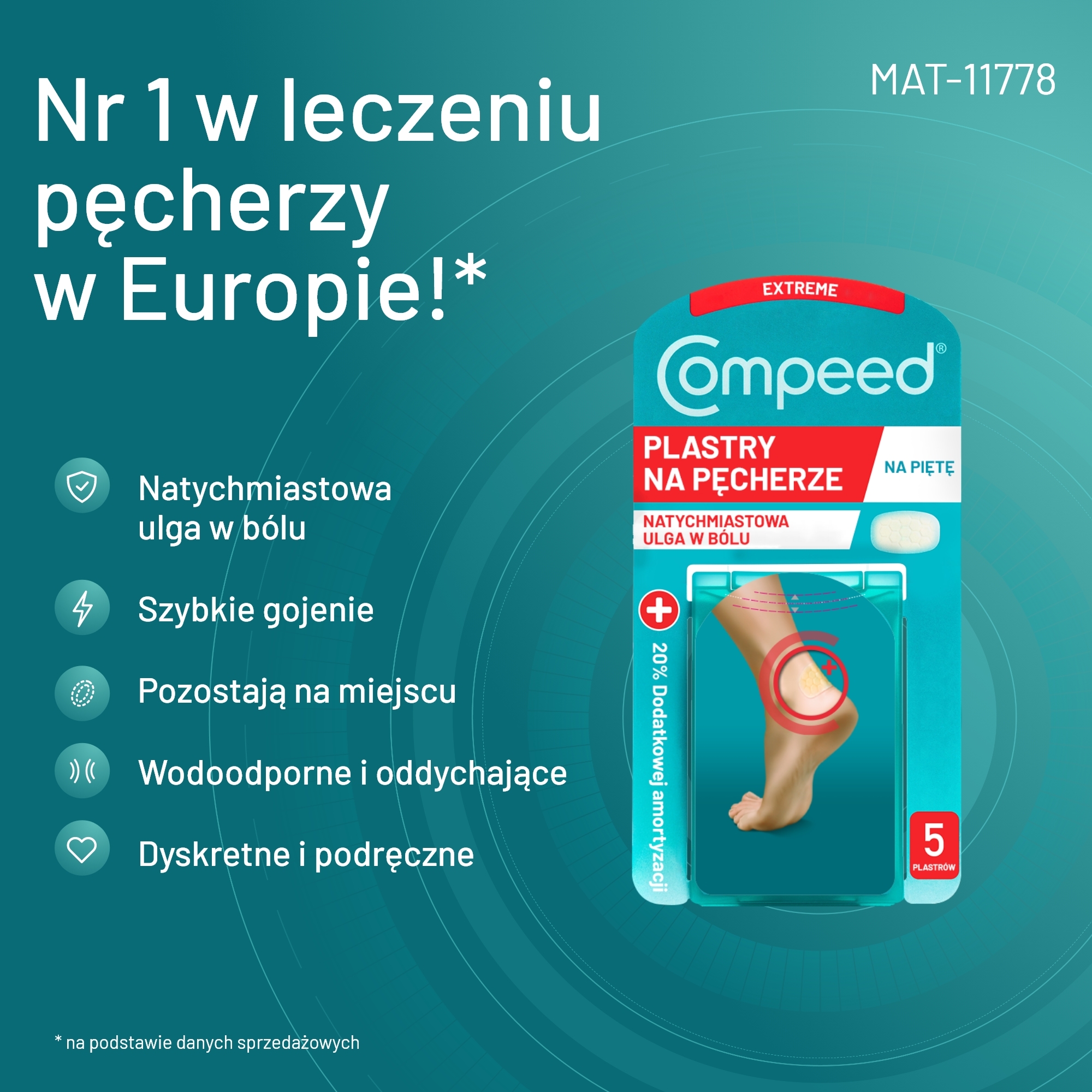 Compeed Extreme plastry na pęcherze na piętach średnie 5 sztuk