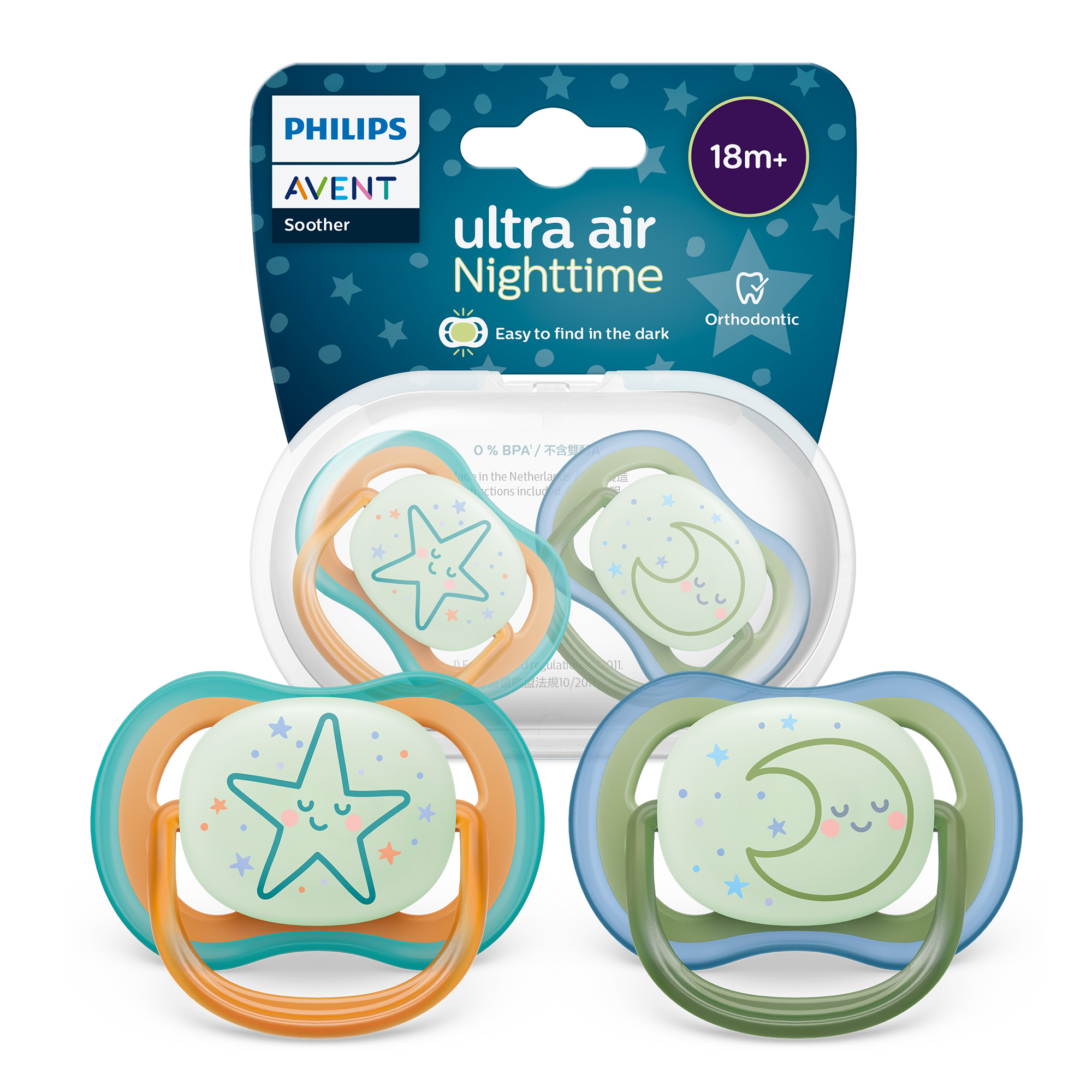 Avent Ultra Air Nighttime smoczek 18m+ 2 sztuki [SCF376/23] zdjęcie