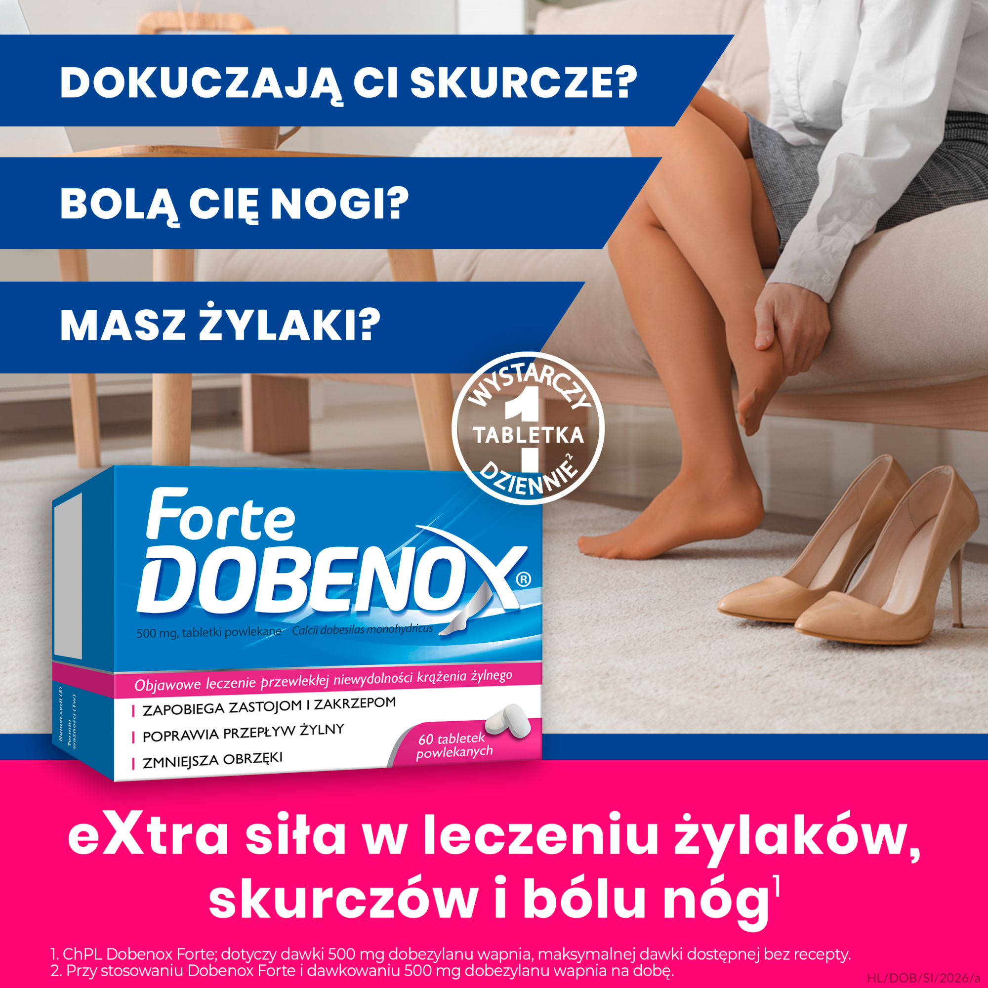 Dobenox Forte, 500 mg, tabletki powlekane, 60 sztuk