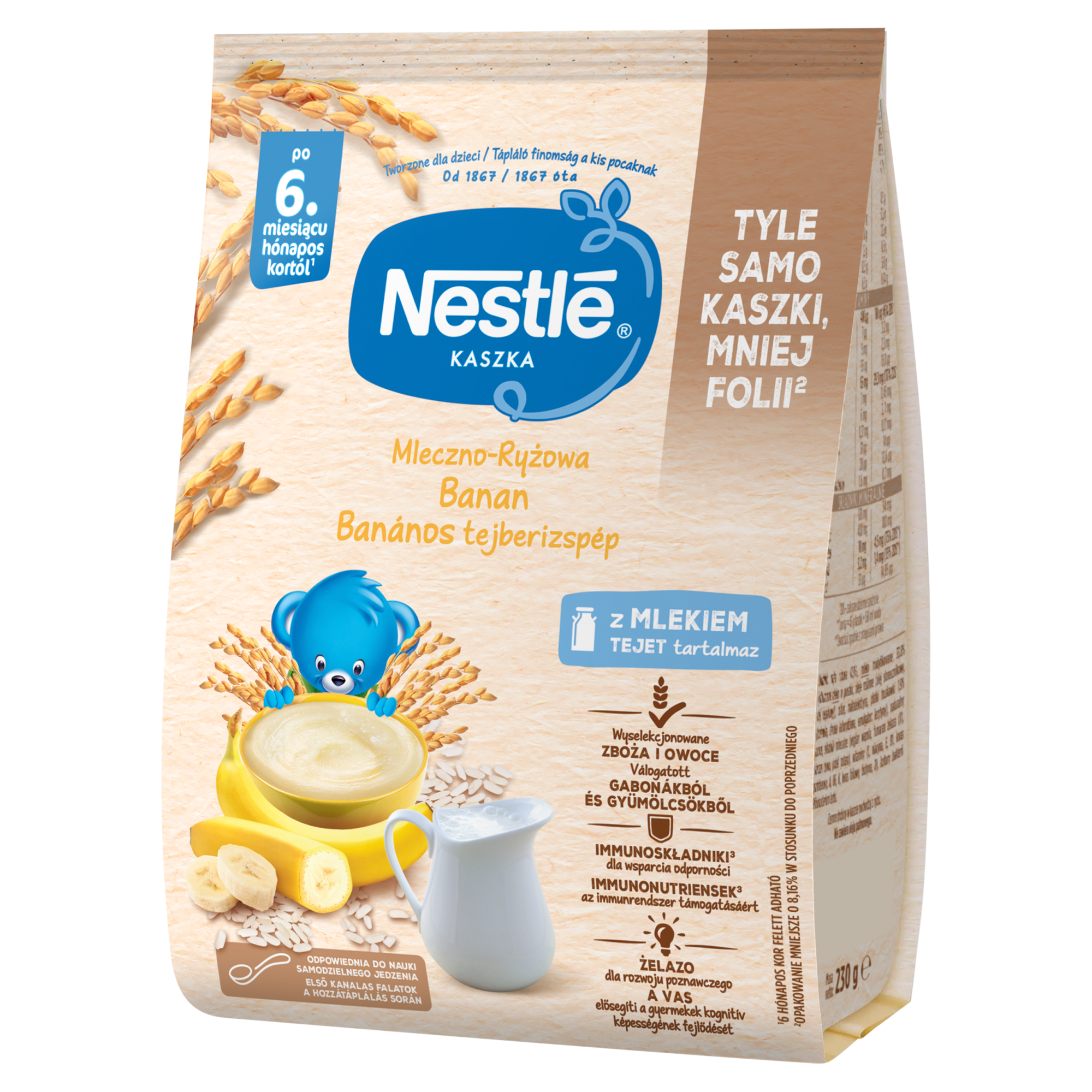 Nestlé, Kaszka mleczno-ryżowa banan ρo 6. miesiącu, 230 g zdjęcie