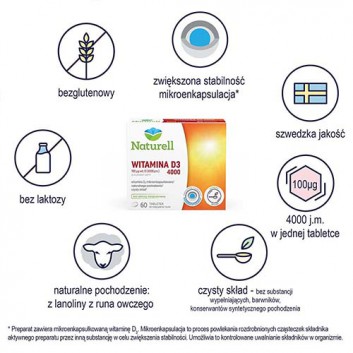 Naturell Witamina D3 4000 60 tabletek
