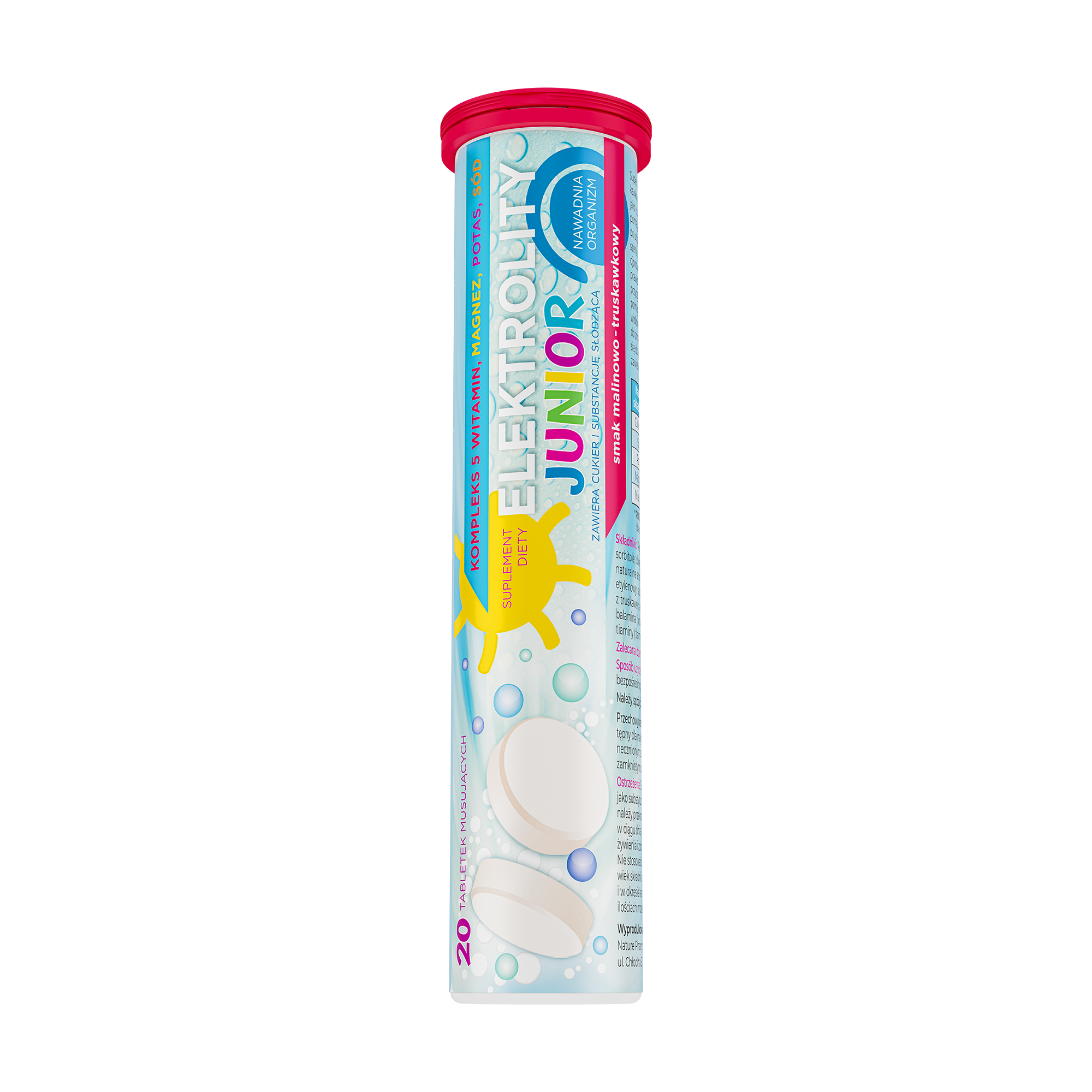 Elektrolity Junior, tabletki musujące, 2 x 20 sztuk