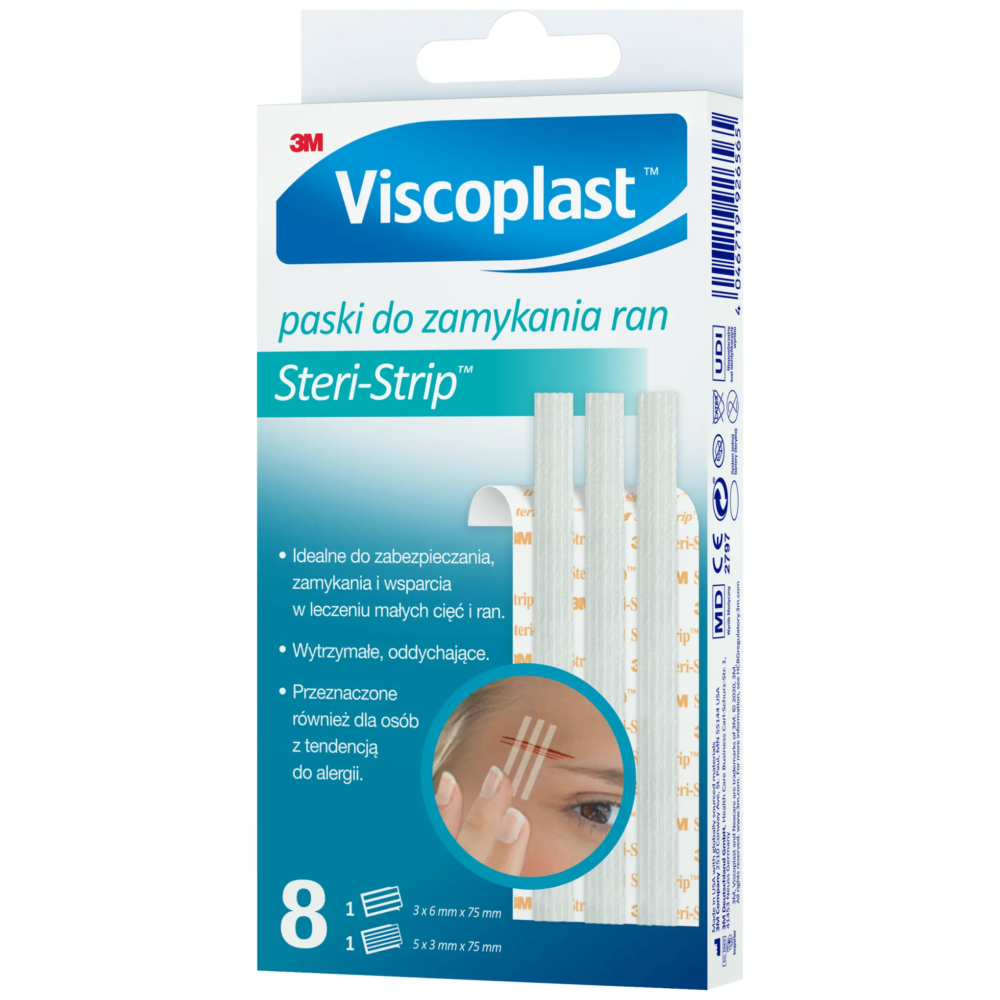 Viscoplast SteriStrip paski do zamykania ran 8 sztuk