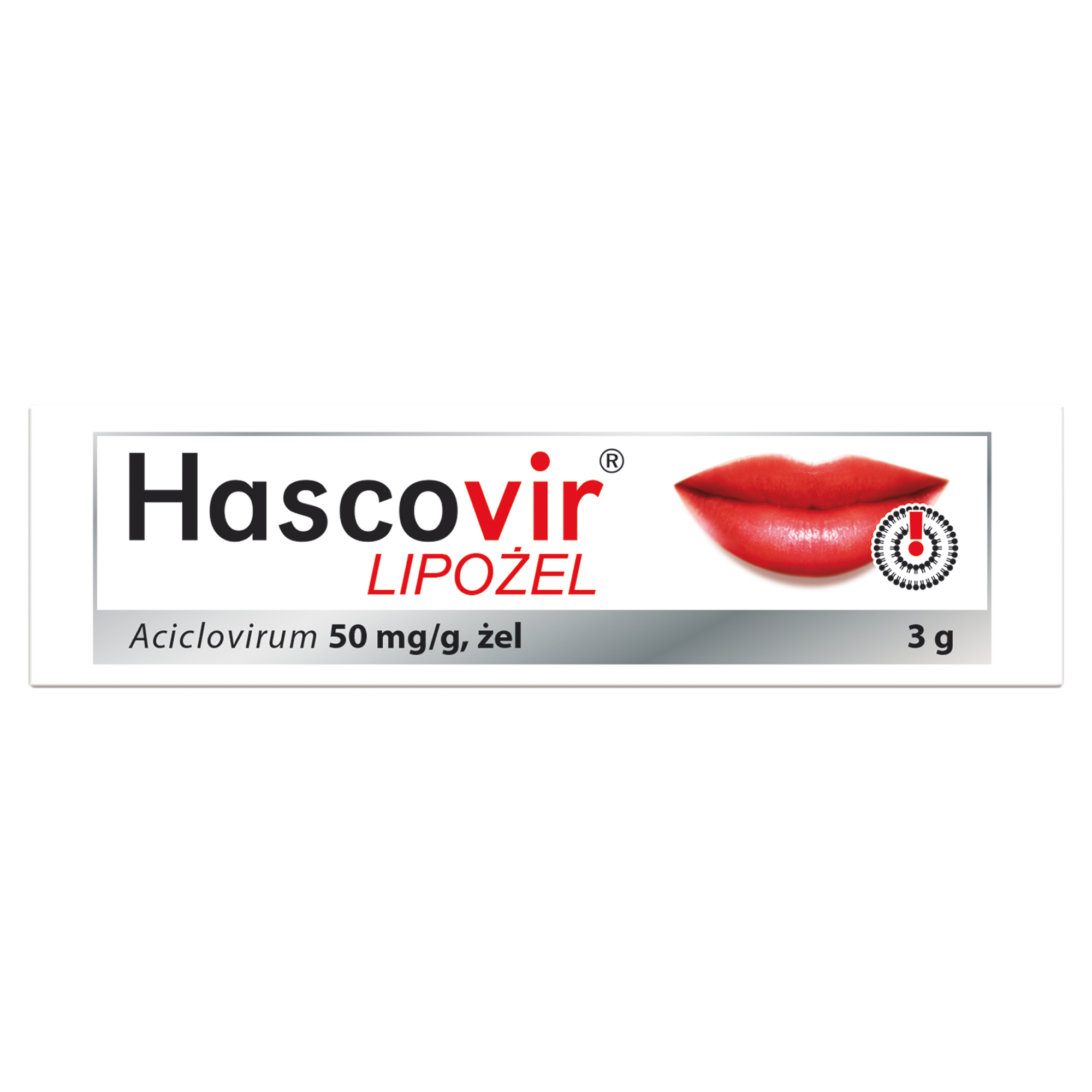 Hascovir Lipożel Pro 50 mg/g żel na opryszczkę 3 g zdjęcie