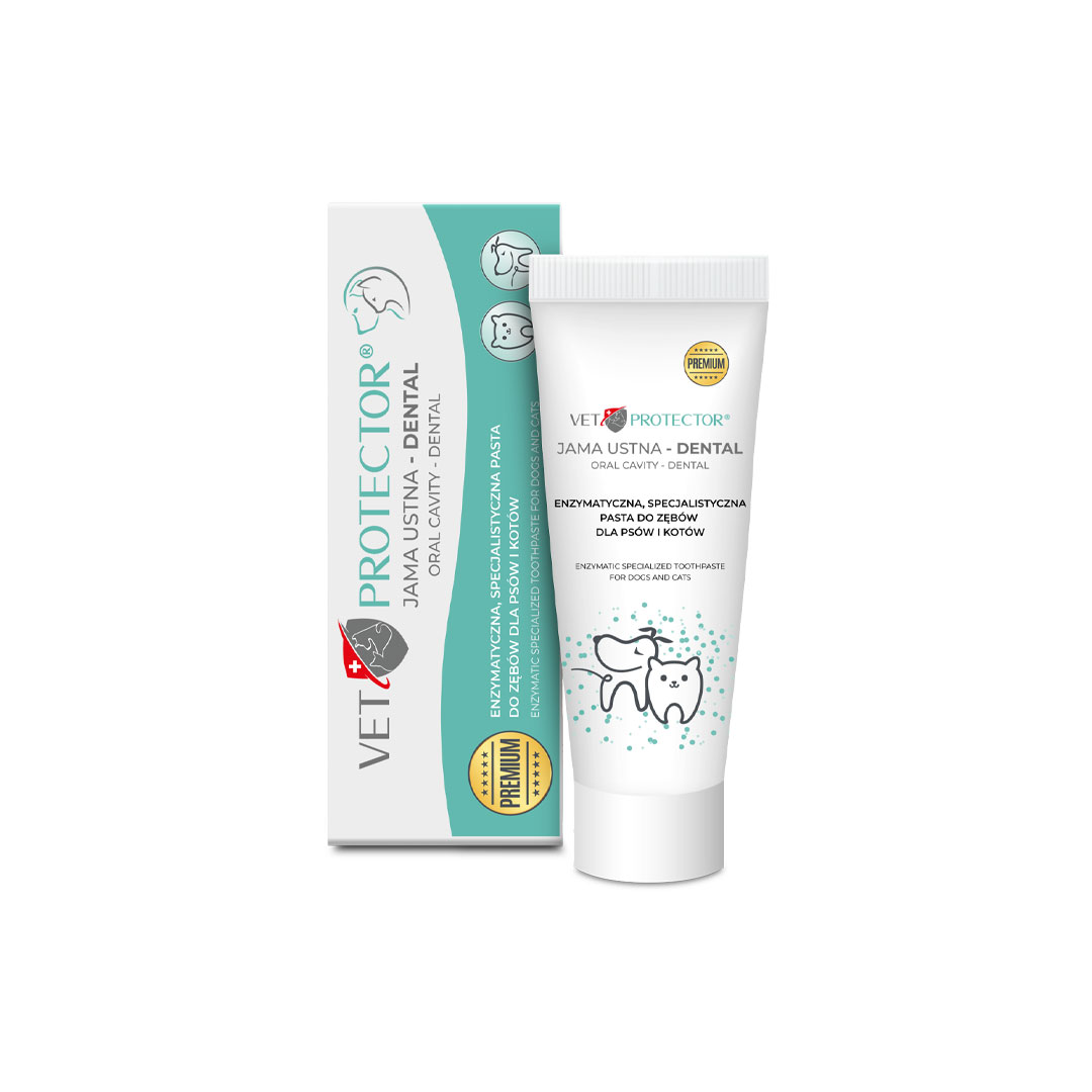 Vet Protector Jama Ustna Dental Enzymatyczna pasta do zębów dla psa i kota, 75 ml zdjęcie