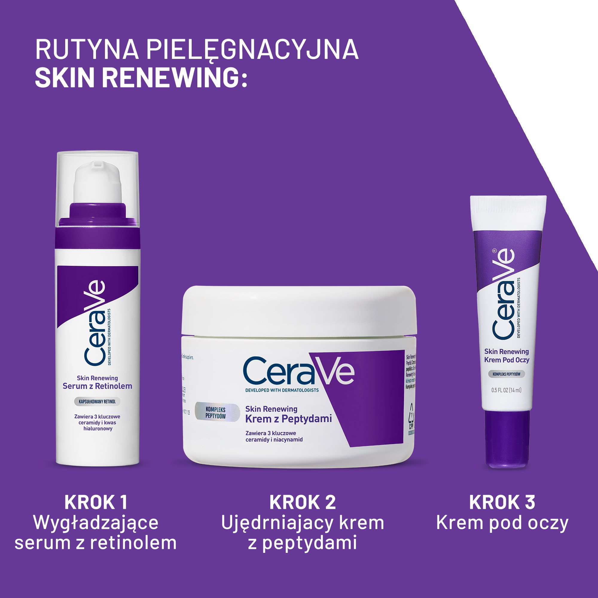 Cerave, Skin Renewing, krem z peptydami, 48 g