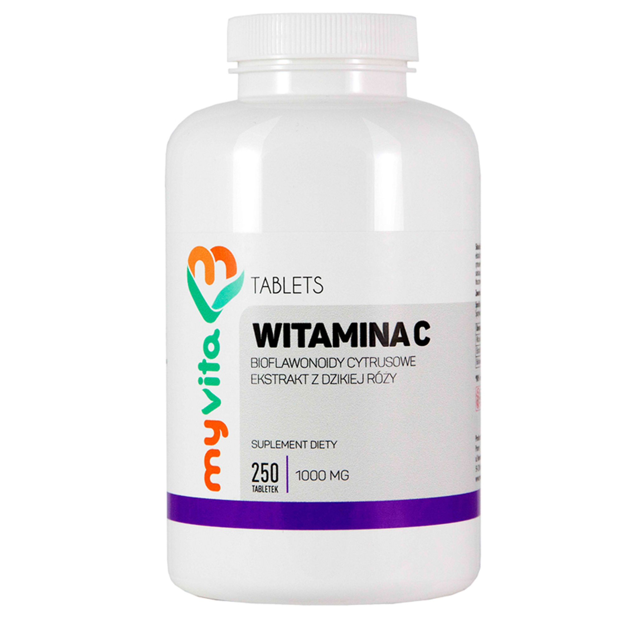 MyVita Witamina C 1000 mg z dziką różą i bioflawonoidami cytrusowymi 250 tabletek zdjęcie