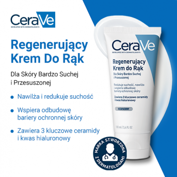 CeraVe regenerujący krem do rąk dla skóry bardzo suchej i przesuszonej 100 ml