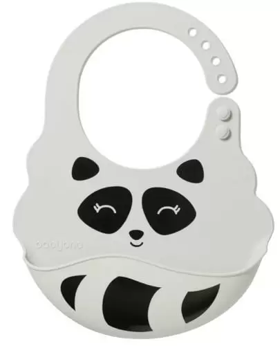 Babyono silikonowy śliniak z regulowanym zapięciem szary 1 sztuka [829/01] zdjęcie