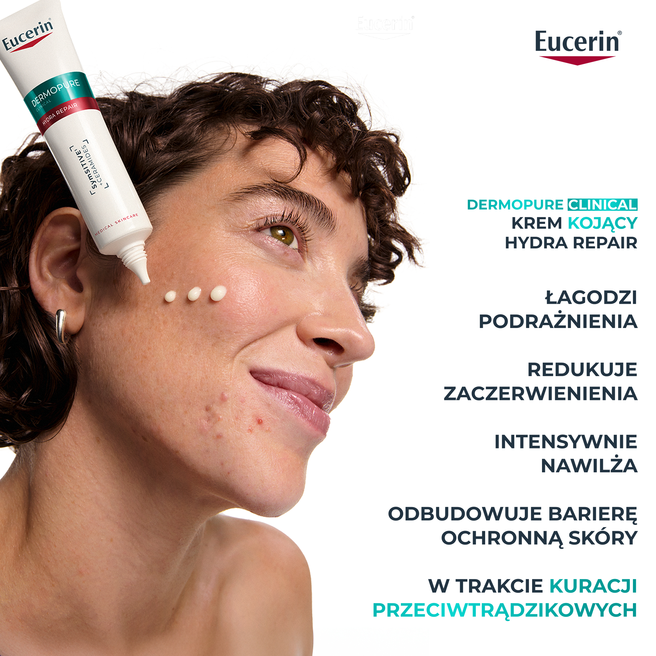 Eucerin Dermopure Clinical, Krem kojący, hydra repair, 40 ml