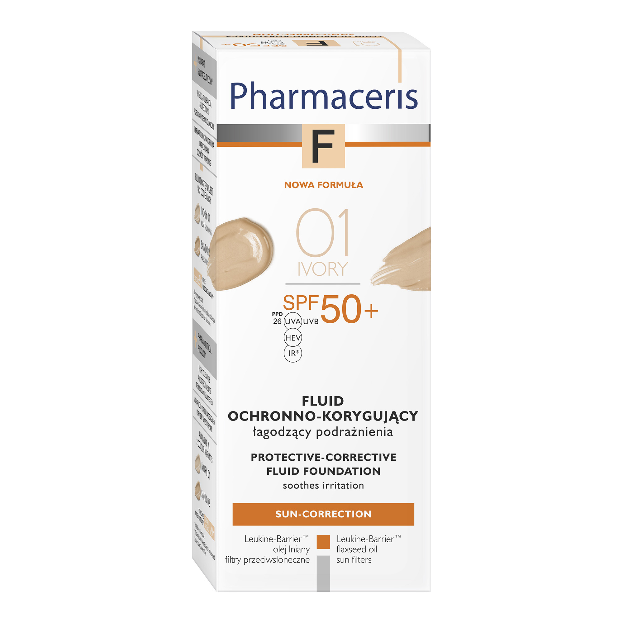 PHARMACERIS F Fluid ochronno-korygujący SPF50+ 01 ivory - 30 ml zdjęcie