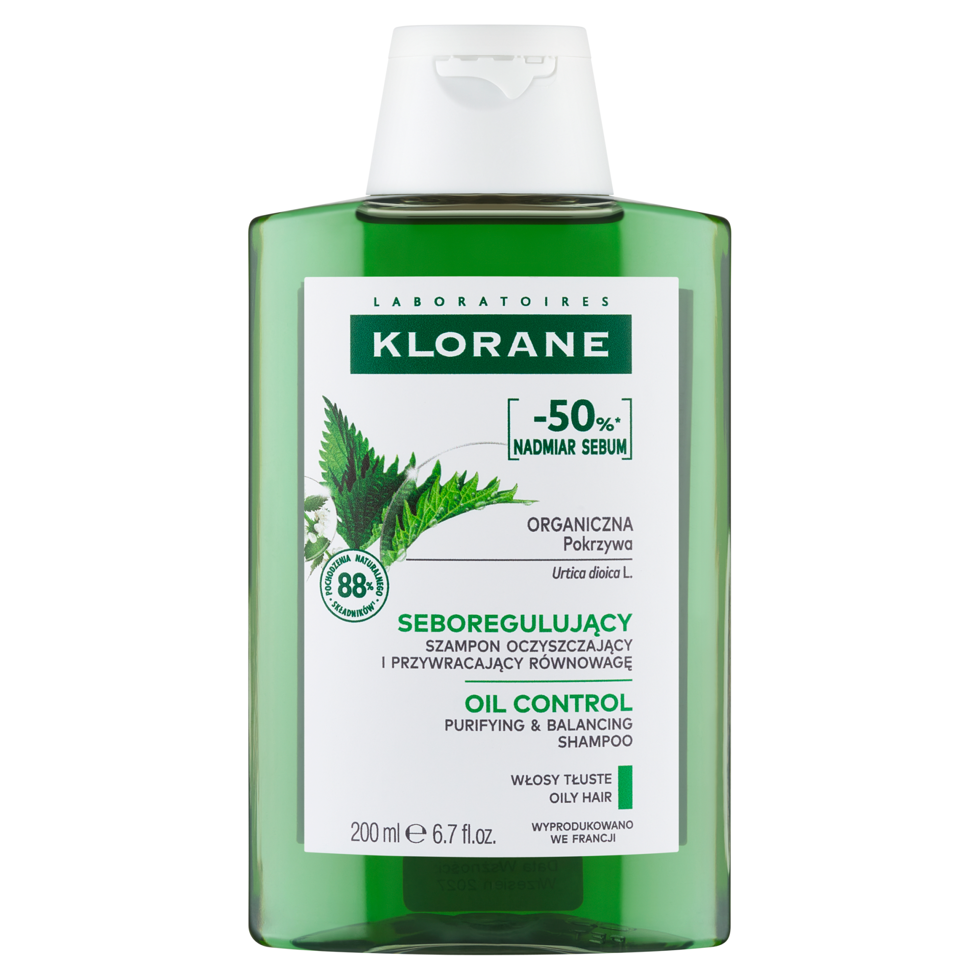 Klorane Szampon z organiczną pokrzywą Seboregulujący - włosy tłuste, 200 ml, cena, opinie, wskazania zdjęcie