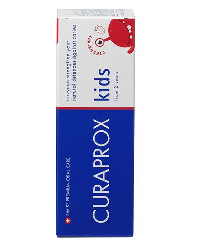 Curaprox Kids Pasta do zębów dla dzieci z fluorem truskawkowa, 60 ml, cena, wskazania, właściwości zdjęcie