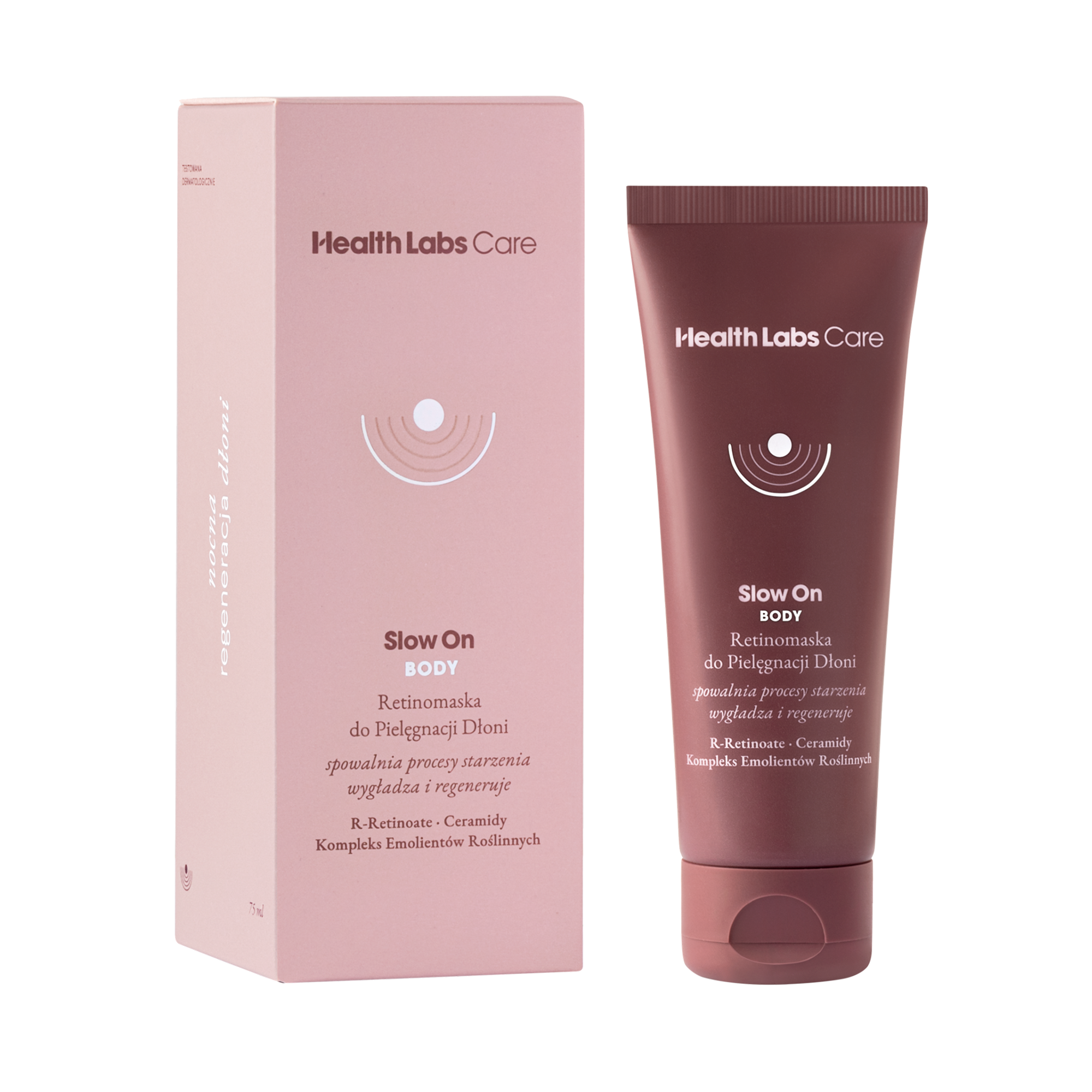 Health Labs Care Slow On Body, Nocna Regeneracja Dłoni, retinomaska do pielęgnacji dłoni, 75 ml
