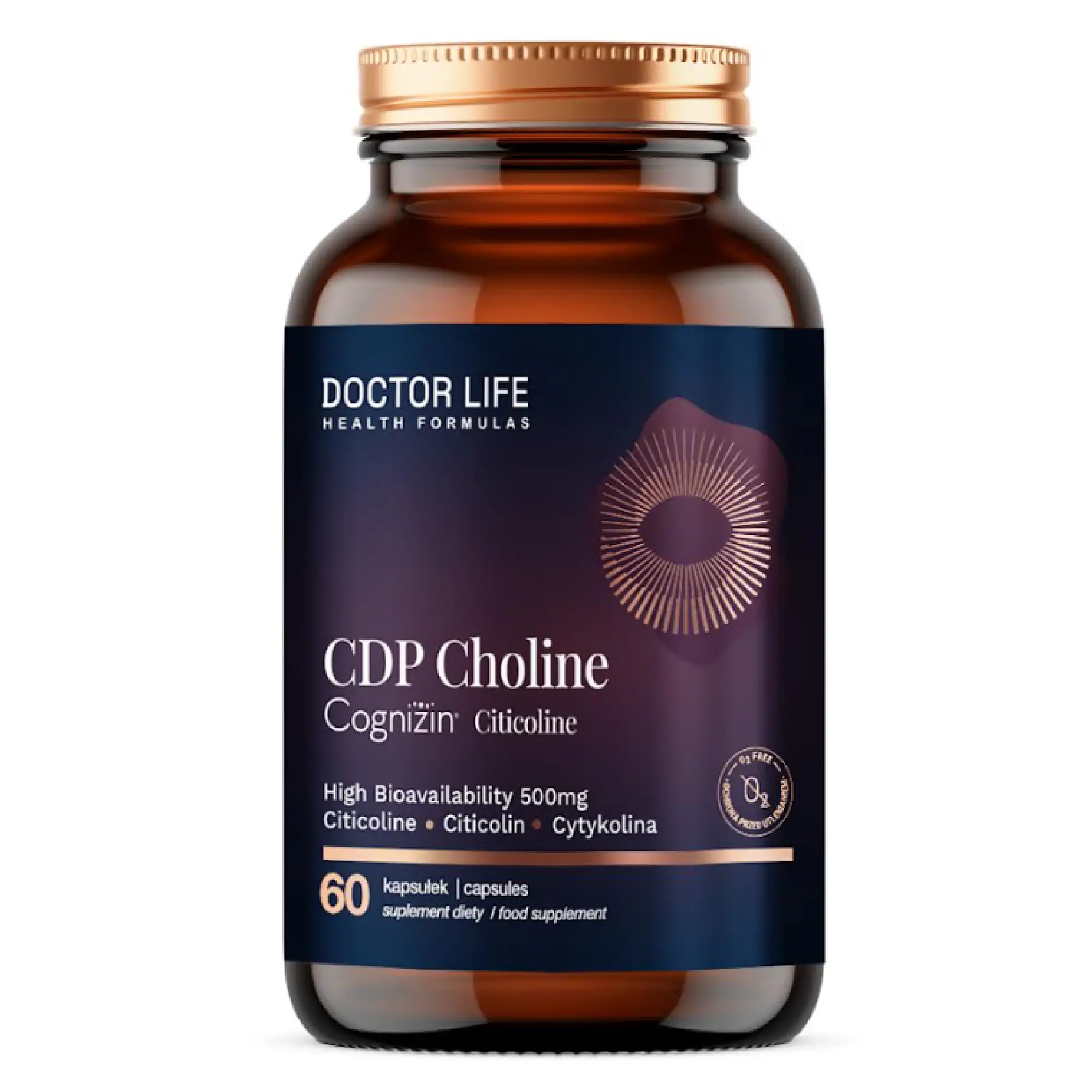 Doctor Life CDP Choline Cognizin Citicoline 500 mg, 60 kapsułek zdjęcie