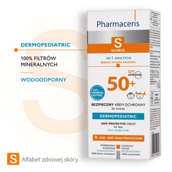 Pharmaceris S Dermopediatric bezpieczny krem ochronny SPF50+ do twarzy dla dzieci od chwili narodzin 50 ml