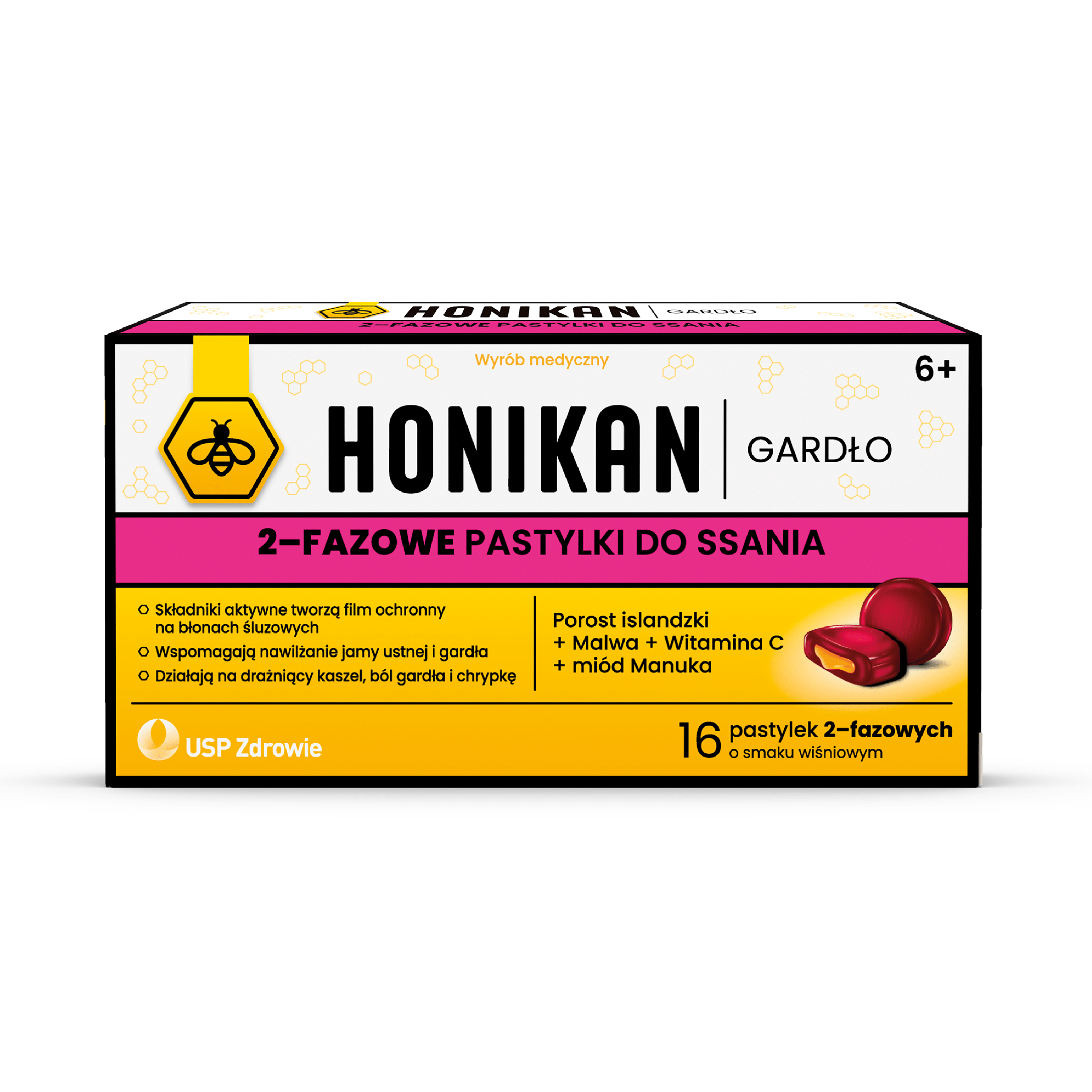 Honikan Gardło 2-fazowe, 16 pastylek do ssania zdjęcie