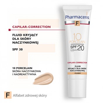 Pharmaceris F Capilar-Correction 10 Porcelain fluid kryjący SPF20 dla skóry naczynkowej 30 ml