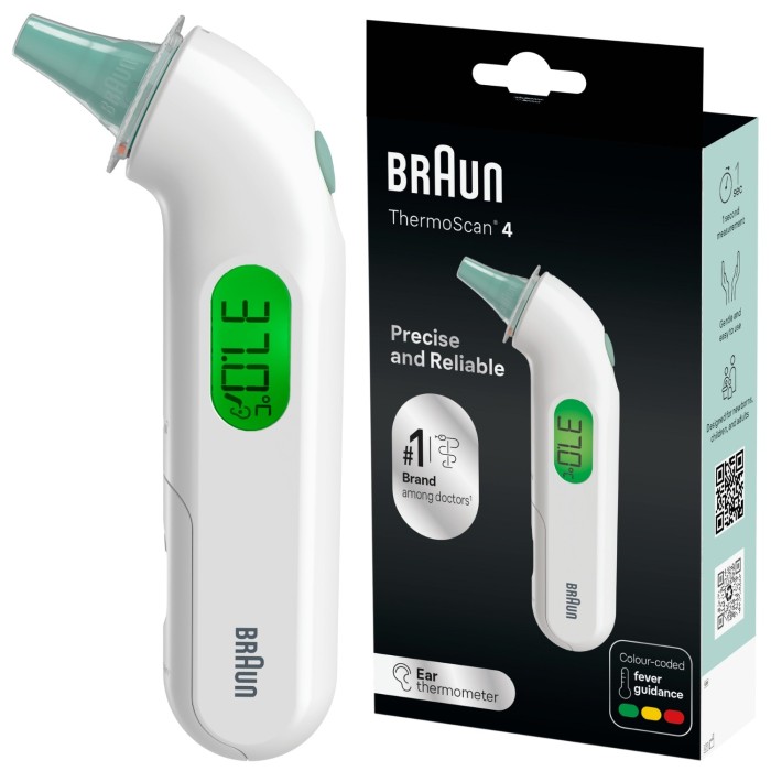 Braun IRT3515 Thermoscan 4 Termometr do ucha, 1 sztuka zdjęcie
