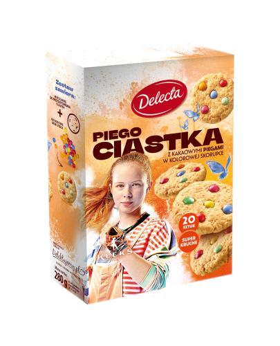 Delecta KLEKS Piego Ciastka z kakaowymi piegami w kolorowej skorupce, 280 g zdjęcie
