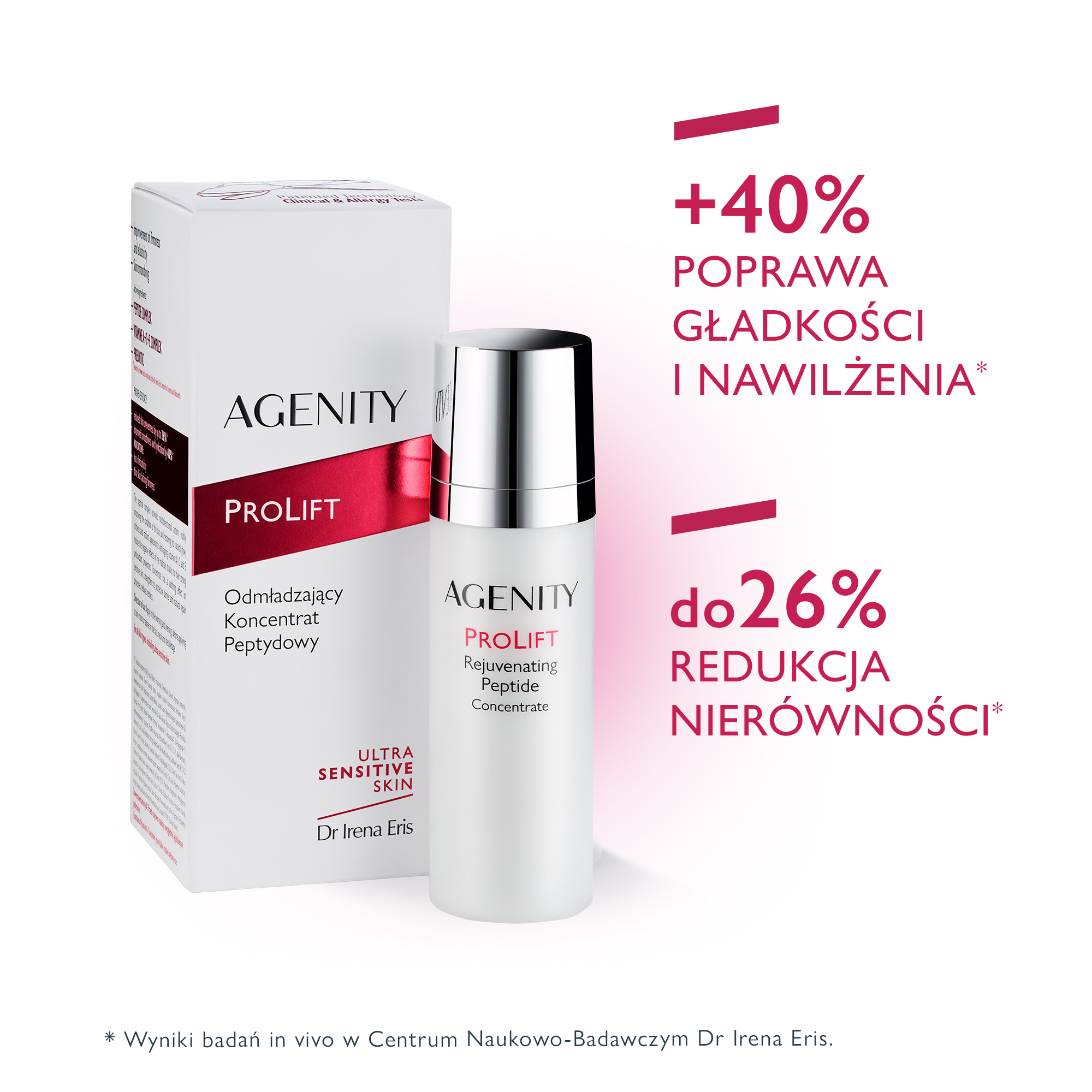 Agenity Prolift, Koncentrat odmładzający do każdego rodzaju skóry peptydowy, 30 ml