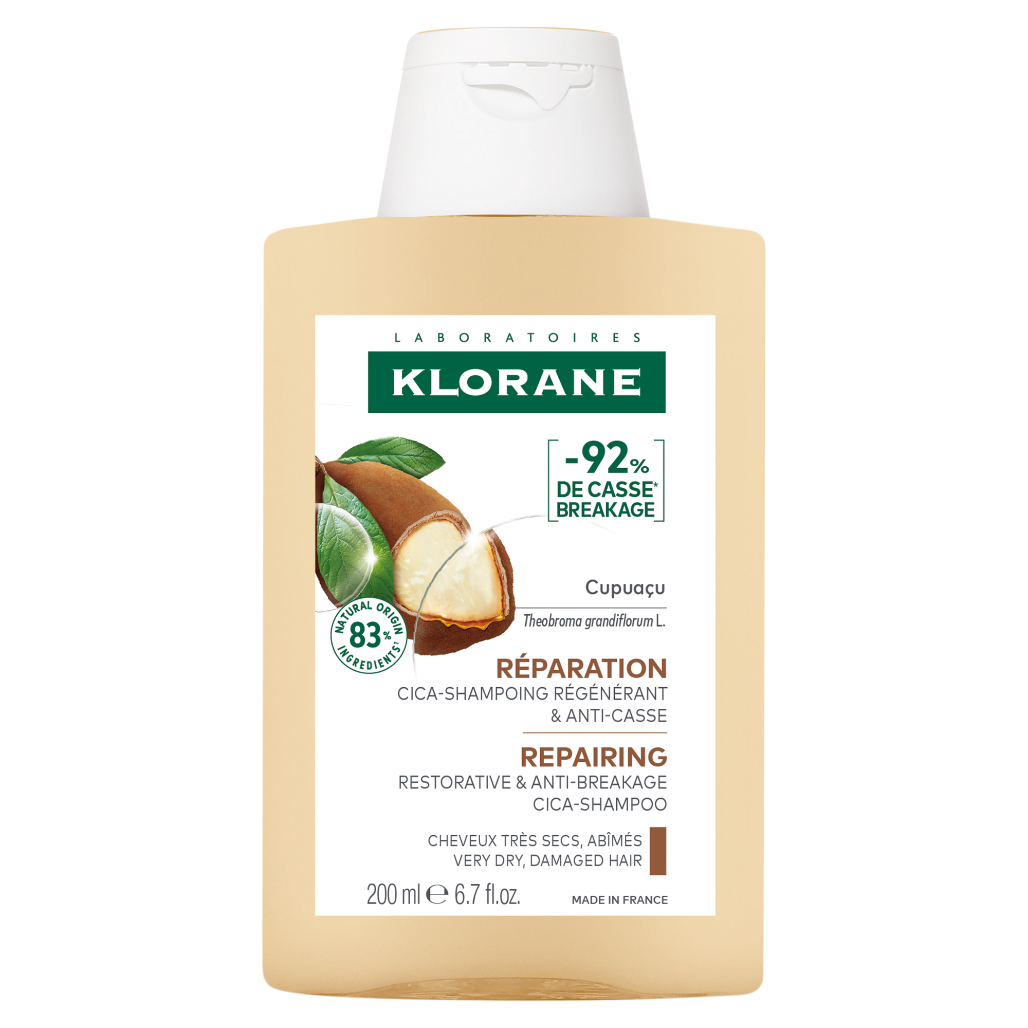 Klorane Regeneracja Cica Szampon regenerujący i przeciw łamliwości z cupuacu, 200 ml zdjęcie